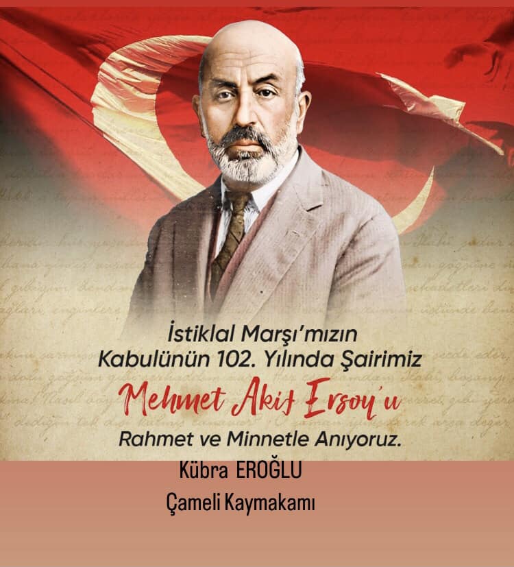 12 Mart İstiklal Marşının Kabulü ve Mehmet Akif Ersoy’u Anma Günü Mesajı